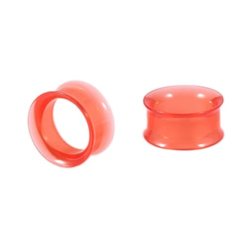 BCughia 2 Stück Ohr Tunnel Acryl 6mm Ohrringe Plugs Männer Rot Double Flared Tunnel Ohrringe Set, Rot von BCughia