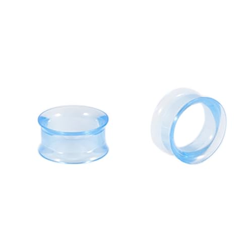 BCughia 2 Stück Ohrringe Tunnel 10mm Acryl Ohr Plug Herren Blau Double Flared Ohrringe Tunnel Set, Blau von BCughia