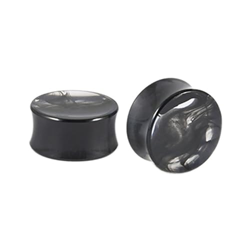 BCughia 2 Stück Tunnel Acryl 25mm Ohr Plug Männer Schwarz Stopfen Ohr Plug Set, Schwarz von BCughia