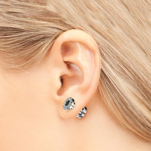 BCughia 2 Stück Tunnel Ohr Edelstahl 10mm Plug Ohrringe Damen Hohle runde Form Ohr Tunnel Set, Silber von BCughia