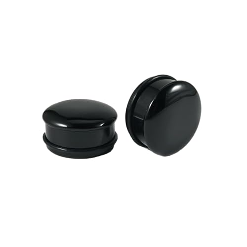 BCughia 2 Stück Tunnel Stein 14mm Ohr Plug Männer Einfach Flared Trommelform Tunnel Ohr Set, Schwarz von BCughia