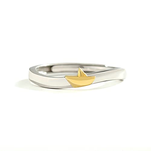 BCughia Bandring Silber 925, Eheringe für Frauen Design mit Schatten Aus Filz Sterlingsilber Jubiläum Verstellbare Ringe für Männer Und Frauen von BCughia