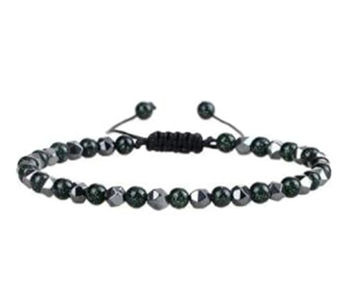 BCughia Damen Armband mit Stein, 4MM Grün Stein Armband, Verstellbare Armband 17-28CM von BCughia