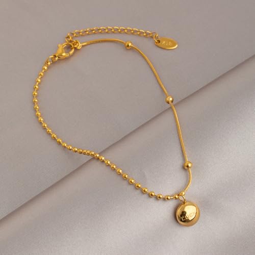 BCughia Damen Fußkettchen Gold, Edelstahl Fußkette mit Perlen Fussketten für Damen 21+5cm BCughia Damen Fußkettchen Gold, Edelstahl Fußkette mit Perlen Fussketten für Damen 21+5cm von BCughia