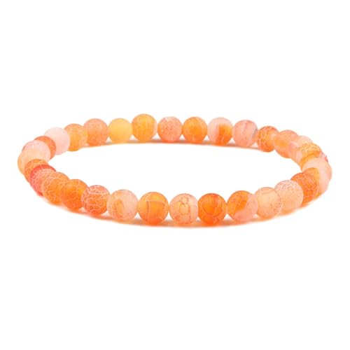BCughia Damen Yoga Armband, 6MM Orange Stein Armband, Armband Elastisch Herren BCughia Damen Yoga Armband, 6MM Orange Stein Armband, Armband Elastisch Herren von BCughia