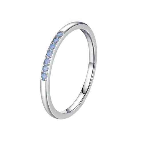 BCughia Ehering Damen Einzeln Weißgold, Echtgold Ring Damen 585 mit Rund Form Opal Trauringe Partnerringe Gr 47 von BCughia