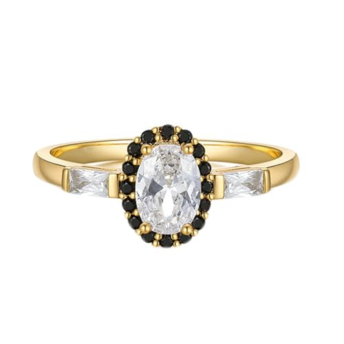 BCughia Eheringe 585 Gelbgold, Verlobungsring Damen Echtgold mit Oval Form Moissanit Hochzeitsringe Damen Gr 62 von BCughia