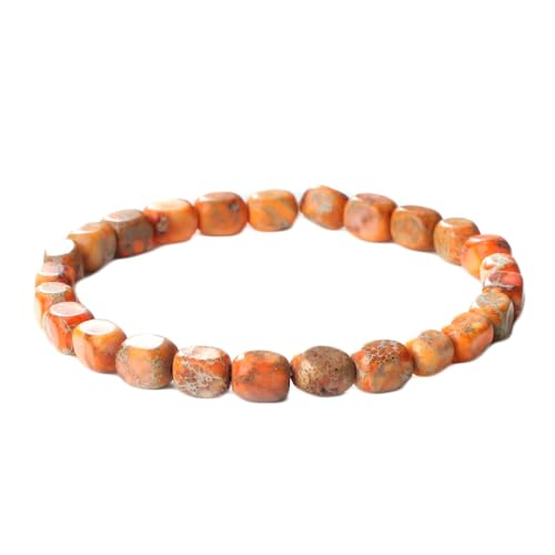 BCughia Freundschaft Perlen Armband, Unregelmäßig Quadrat Stein Armband, Armband Elastisch Damen 19CM von BCughia