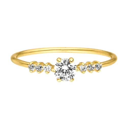 BCughia Hochzeit Ringe Gold 375, Verlobungsring 9 Karat Gelbgold Rund Form Moissanit Trauringe Eheringe Gr 60 von BCughia