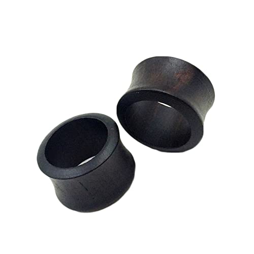 BCughia Ohr Plug 20mm, Ohr Plug Männer 1 Paar(2 Stück) 3/4 Inch Tunnels Schwarz Holz Hohle Runde Geburtstag Geschenk von BCughia