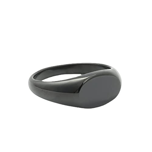 BCughia Ring Edelstahl Ehe, Signet Ring Schwarz Oval Hochzeit Ringe Geschenk für Herren Größe 60 (19.1) von BCughia