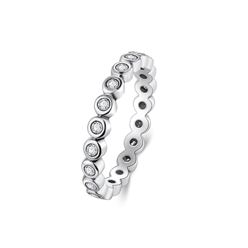 BCughia Ring Gold 14 Karat Damen, Echt Weißgold 585 Schmuck Damen Ringe mit Rund Form Moissanit Hochzeit Ring Gr 47 von BCughia