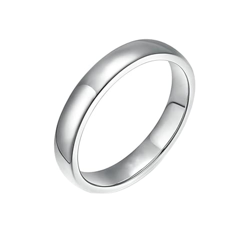 BCughia Silberring 9 Karat, Weißgold Ring 375 Damen 4MM Hochpoliert Ring Freundschaftsringe Damen Gr 61 von BCughia