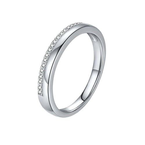 BCughia Verlobungsring Gold Damen 585 Echtgold, Weißgold 14 Karat Ring Rund Form Moissanit Verlobungsringe für Damen Gr 61 von BCughia