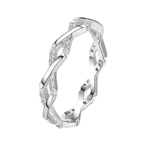 BCughia Verlobungsring Weißgold 585, Echtgold Ehering mit Rund Moissanit Unendlichkeit Ring Damenring Hochzeit Größe 60 von BCughia