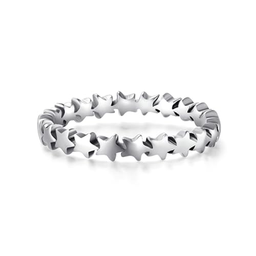 BCughia Weißgold Ring 14 Karat, Echtgold Eheringe 585 Stern Form Damen Ringe Freundschaft Gr 51 von BCughia