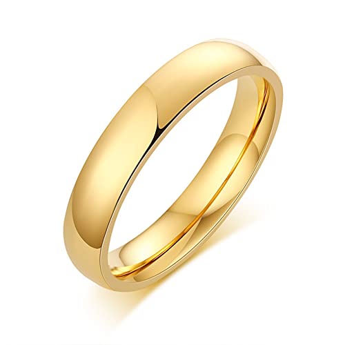 BCughia Zierlicher Ring, Zarte Ringe Gold Rostfreier Stahl 6 Mm Einfaches Ringband Design Jubiläum Ringe Herren Größe 60(19.1) von BCughia