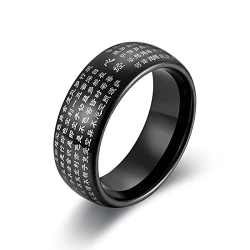 Ringe Schwarz Gothic, Ringe Verlobung Wolfram Mahayana Buddhismus Ringe Vintage Hochzeit Geschenke Männer Größe 65(20.7) von BCughia