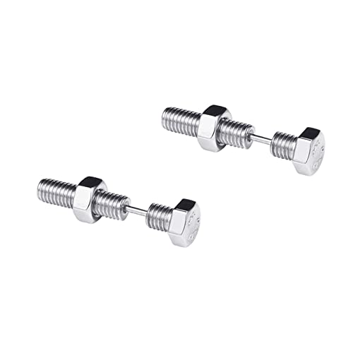 Schmuck Ohrringe Herren, Ohrstecker Silber Edelstahl Schrauben Earrings Valentinstag Geschenk 8x32mm von BCughia