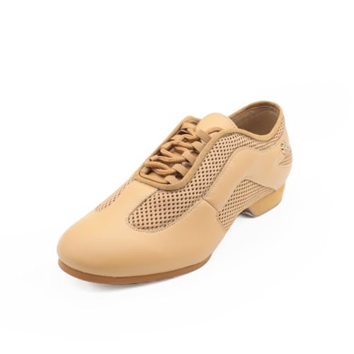Professionelle geteilte Sohle, Jazz Latin Ballsaal Tanzschuhe für Herren, Leder mit Mesh-Performance-Trainingsschuhe, Praxis AM-2, Hellbraun, 38 EU Professionelle geteilte Sohle, Jazz Latin Ballsaal Tanzschuhe für Herren, Leder mit Mesh-Performance-Trainingsschuhe, Praxis AM-2, Hellbraun, 38 EU von BD Dance