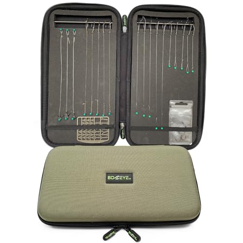 BD EYE UK Rig Wallet – Eva Tasche mit Schaumstoff, 25 Edelstahl-Pins & Hakenleiste – wasserdichte Rig-Aufbewahrung für Vorfächer, Karpfen- & Meeresangeln von BD EYE UK