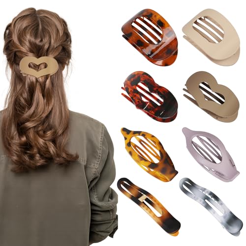 Flache Haarspangen für Damen, 4 Stile, gebogenes Design, starker Halt, rutschfest, matt, Haar-Accessoires für dickes/dünnes Haar, 8 Stück Flache Haarspangen für Damen, 4 Stile, gebogenes Design, starker Halt, rutschfest, matt, Haar-Accessoires für dickes/dünnes Haar, 8 Stück von BD-Herego