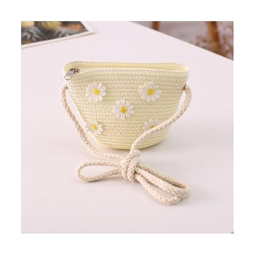 Visor Cap Mädchen Kinder niedlich lässig Strohhut + Handtasche Sets Kind Baby Outdoor Reise Urlaub Strand Schlapphut Taschen Set Blume Sonnenkappe Panama von BDAAS