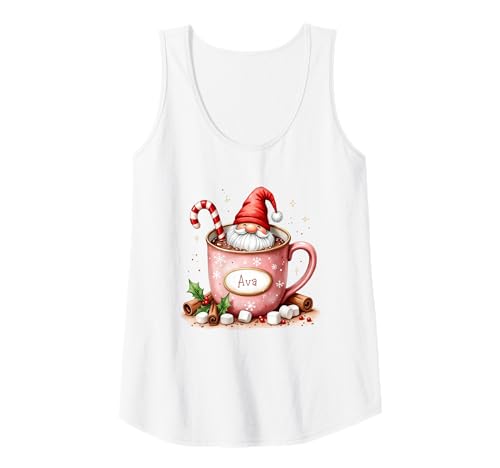 Damen AVA Weihnachtsmann Personalisierter Name Tank Top von BDAZ
