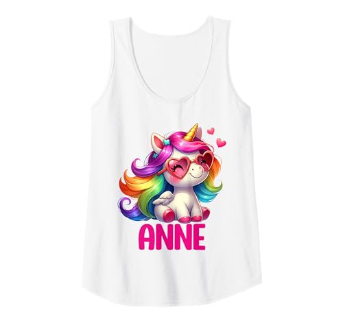 Damen Anne Unicorn Name Personalisiertes Design Tank Top von BDAZ
