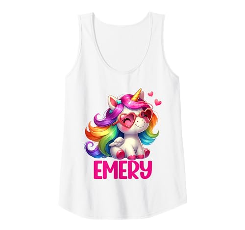 Damen Emery Unicorn Name Personalisiertes Design Tank Top von BDAZ