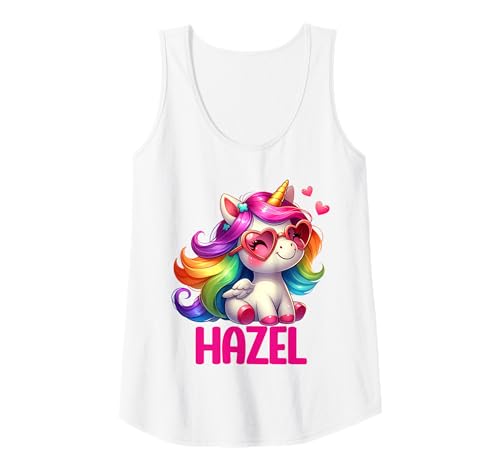 Damen Hazel Unicorn Name Personalisiertes Design Tank Top von BDAZ