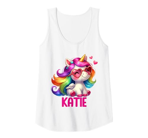 Damen Katie Unicorn Name personalisiertes Design Tank Top von BDAZ