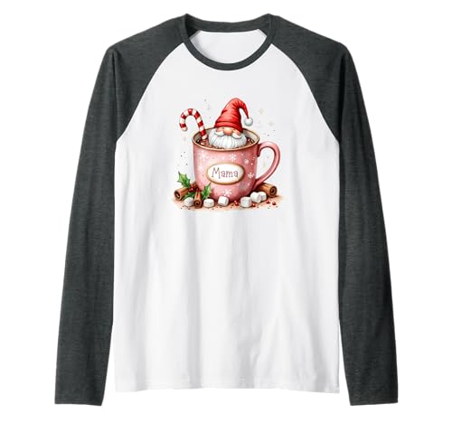 Mama Christmas Santa Personalisierter Name Raglan von BDAZ