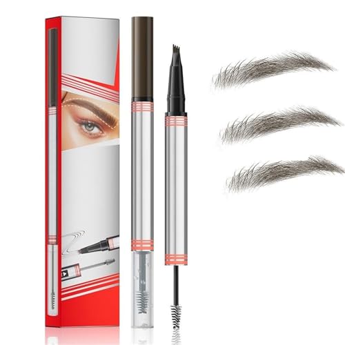 2-in-1-Augenbrauenstift mit Gel, Microblading-Augenbrauenstift, doppelseitiger 3D-Magic-Augenbrauenstift mit 4 Spitzen und Augenbrauenpinsel, wasserfester, lang anhaltender Augenbrauenstift for Make-u von BDCVABDG