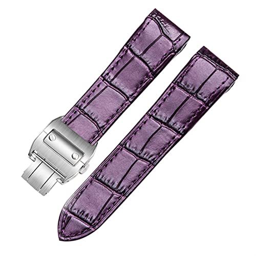 BDDCYWY Exquisites Uhrenarmband aus echtem Leder für Serie 20 mm, elegantes Design, 23 mm Uhrenarmband (Farbe: Lila, keine Schnalle, Größe: 20 mm), 20 mm, A von BDDCYWY