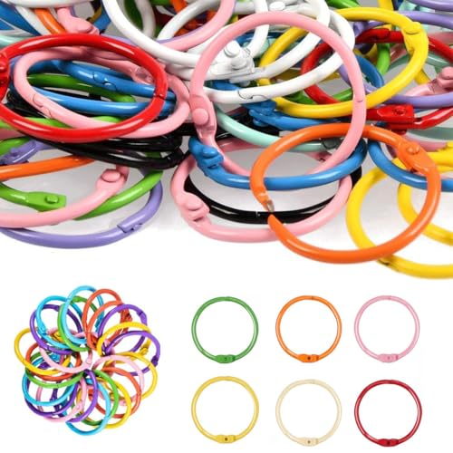 BDEPSTR 20 Stück Buchbinderinge, Karteikarten Ring Metall Binder Ringe Buchring Bücher Ringe Loseblatt Verbinder, für Scrapbook Album Handwerk von BDEPSTR