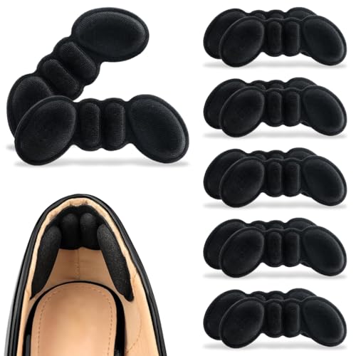 BDEPSTR 6 Paar Fersenpolster Schuheinlagen, Selbstklebend Fersenschutz Fersenkissen für zu große Schuhe & Stiefel Schuhfüller Heel, Gegen Reibung Heel Pads für Männer Frauen-A von BDEPSTR