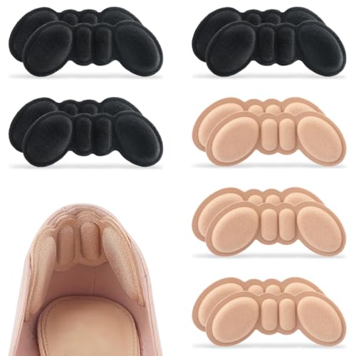 BDEPSTR 6 Paar Fersenpolster Schuheinlagen, Selbstklebend Fersenschutz Fersenkissen für zu große Schuhe & Stiefel Schuhfüller Heel, Gegen Reibung Heel Pads für Männer Frauen-B von BDEPSTR