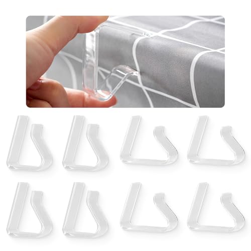 BDEPSTR 8 Stück Tischdeckenklammern Kunststoff, Tischdecke Clips Transparent Tischdecken Halterung, für Dicke Tabelle Weihnachten Zuhause Hochzeitsfeier Innen- Außentische Camping von BDEPSTR
