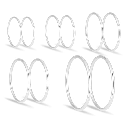 BDEPSTR Damenring-Set, extrem fein strukturierter Titan-Stahlring, einfach poliert, Schlagring für Damen, Cool Style Endringe von BDEPSTR