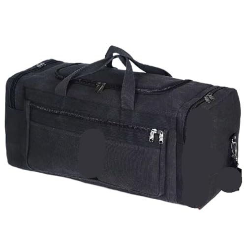 Große Canvas Reisetasche wasserdichte Herren Schulter Gepäck Aufbewahrungstaschen Outdoor Fitness Sport Handtasche(XL Black) von BDFJEDS