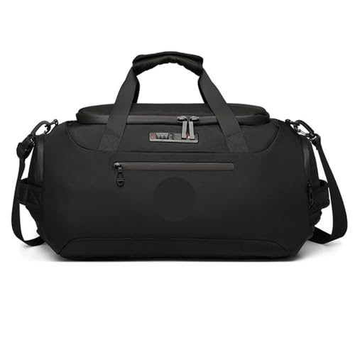 Handtaschen Große Kapazität Handgepäck Taschen Männer Seesack Schulter Outdoor Tote wasserdichte Tasche(OZ-9651 Black) von BDFJEDS