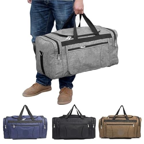 Herren Reisetaschen Handgepäck Große Reisetasche Kapazität Wochenendtasche Fitnesstasche(Blue-L) von BDFJEDS