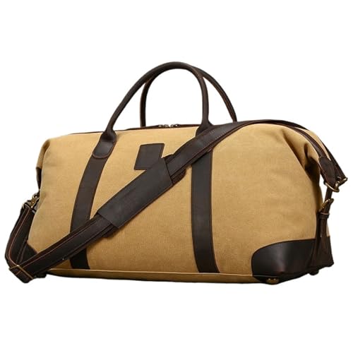 Leder Große Kapazität Taschen Männer Frauen Reise Handtaschen Männlich Weiblich Weekender Tasche Schulter(Blue) von BDFJEDS