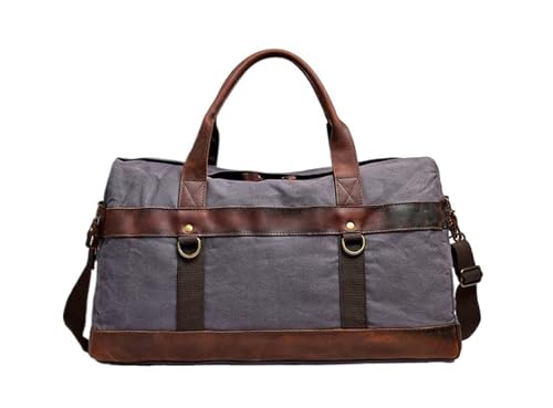 Männer Gepäck Tasche Leder Reisetaschen Große Von Reise Handgepäck(Dark-Grey) von BDFJEDS
