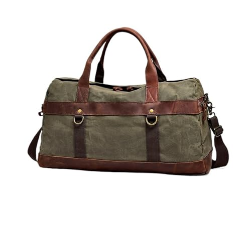 Männer Gepäck Tasche Leder Reisetaschen Große Von Reise Handgepäck(Green) von BDFJEDS