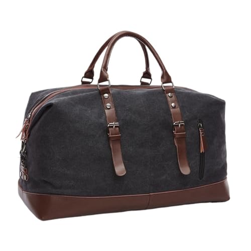 Männer Reisetaschen Handgepäck Tasche Seesack Handtasche Reise Tote LargeBag(Black Large) von BDFJEDS