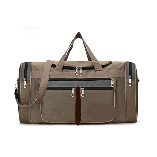 Reisetasche Handgepäcktasche Herren Tote Große Kapazität Weekender Gym Sporttasche(Khaki C) von BDFJEDS
