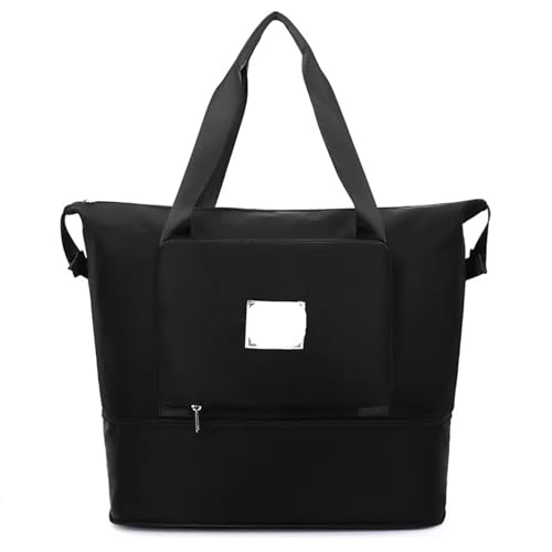 Reisetaschen Gepäck Organizer Tasche Handtasche Tragbare Faltbare Reise Kleidung Lagerung(Black Foldable) von BDFJEDS