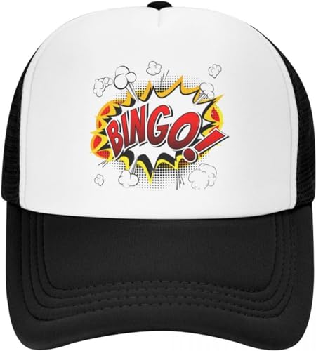 BDJYHACP Baseballkappe Snapback Sonnenhut Herren und Damen Bingo Baseball Cap Atmungsaktive Trucker Hat Performance Snapback Sommer Männer Frauen von BDJYHACP